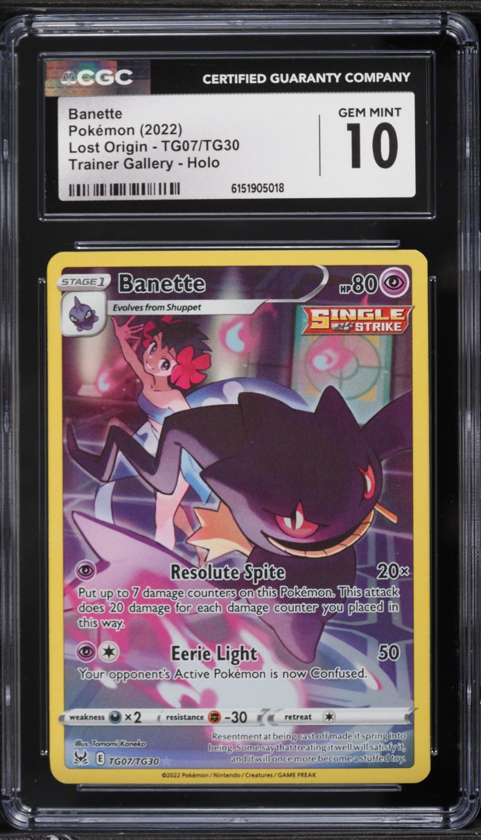 2022 Pokemon Sword & Shield Lost Origin CHR Banette #TG07 CGC 10 GEM MINT