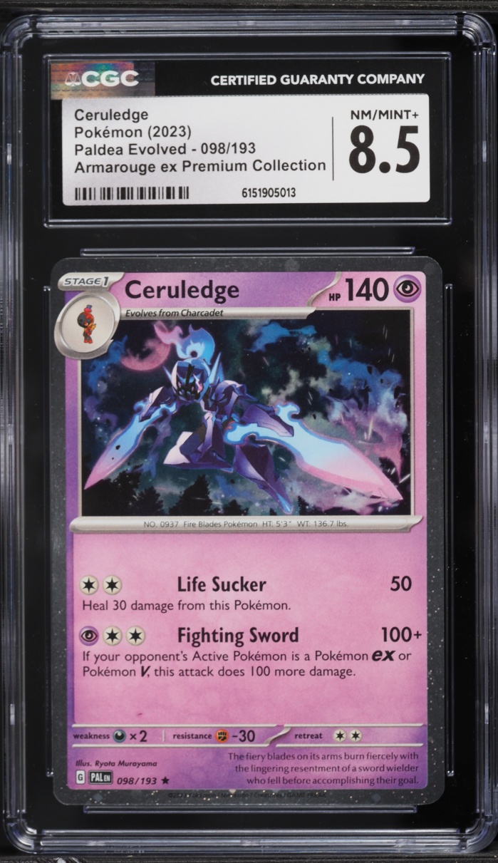 2023 Pokemon SV Promo Paldea Evolved Premium Collection Ceruledge #98 CGC 8.5 NM-MT+