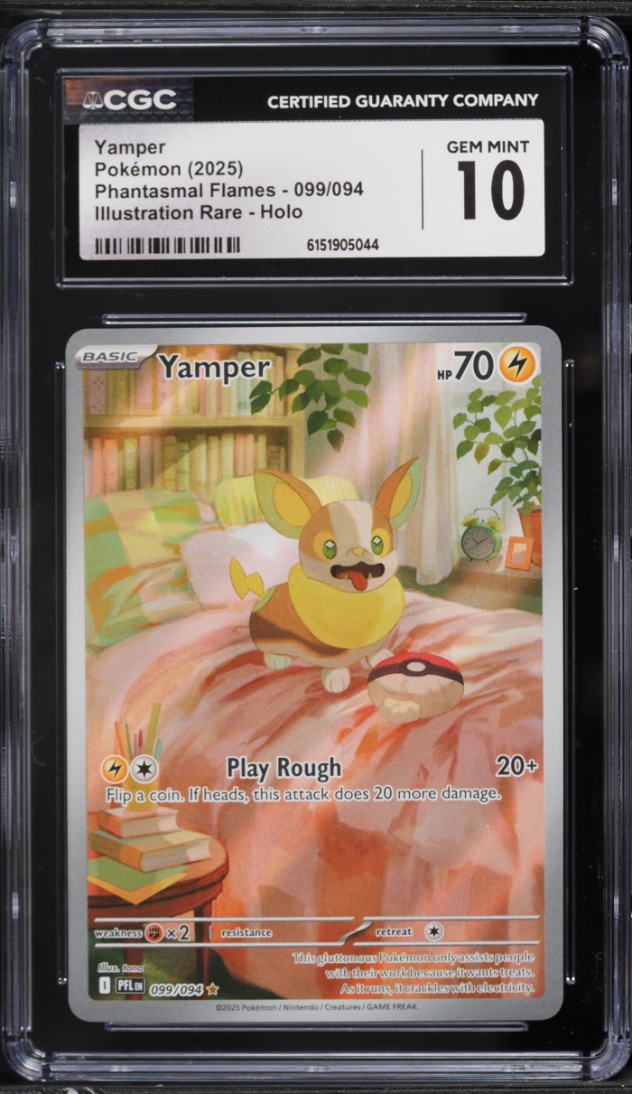 2025 Pokemon Mega Evolution Phantasmal Flames IR Yamper #99 CGC 10 GEM MINT