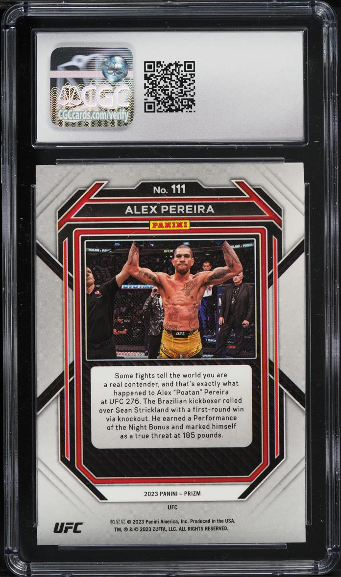 2023 Panini Prizm UFC Alex Pereira ROOKIE #111 CGC 10 GEM MINT