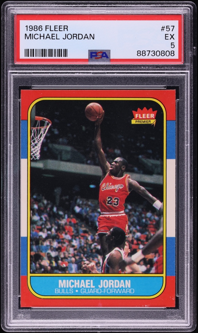 1986 Fleer Basketball Michael Jordan ROOKIE #57 PSA 5 EX