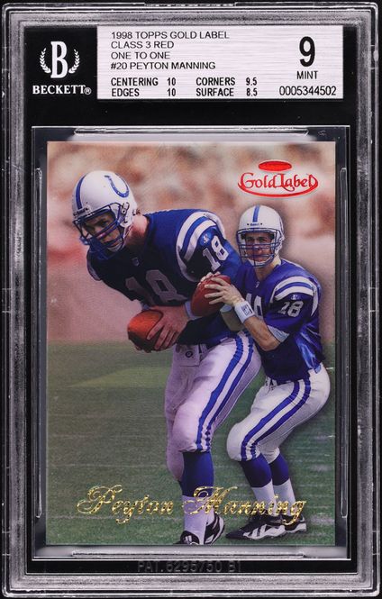 1998 Ultra Masterpiece Peyton Manning ROOKIE 1/1 #416 BGS 9 MINT