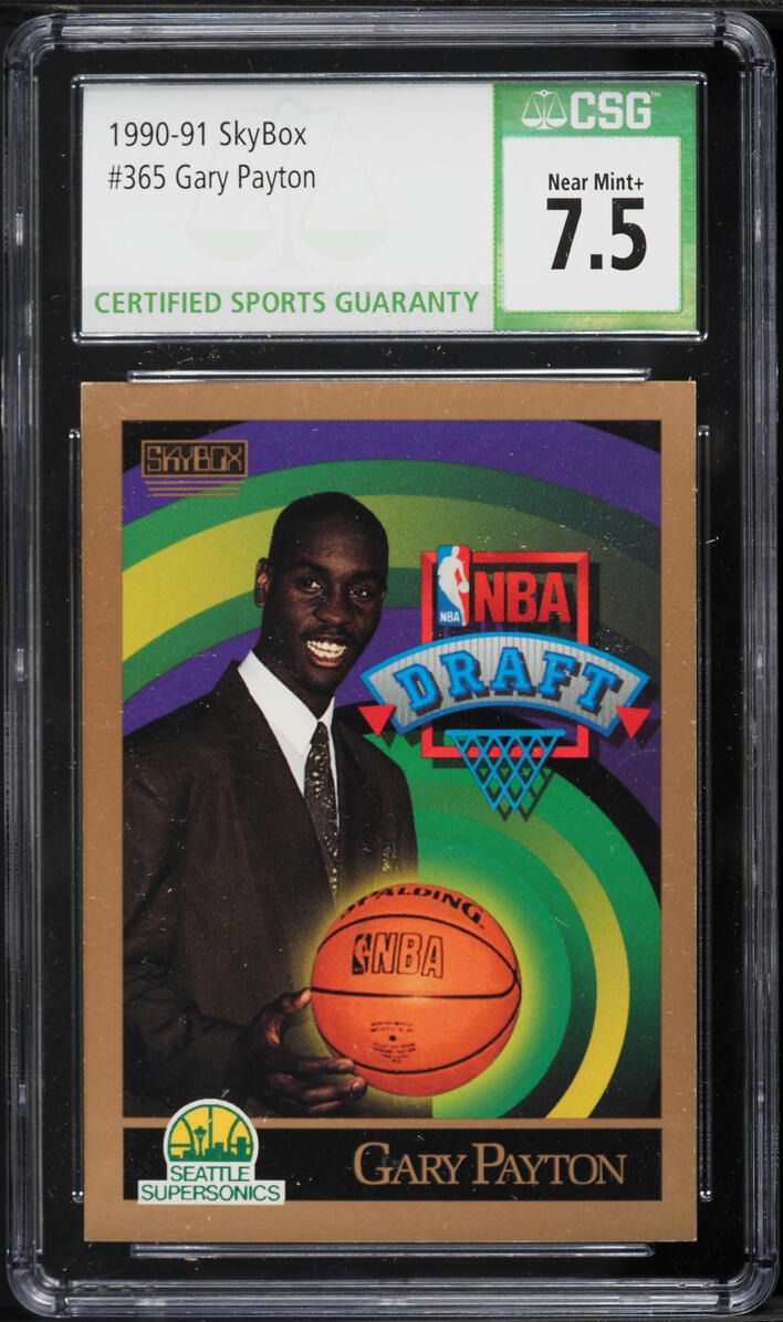1990 Skybox Basketball Gary Payton ROOKIE #365 CSG 7.5 NRMT+