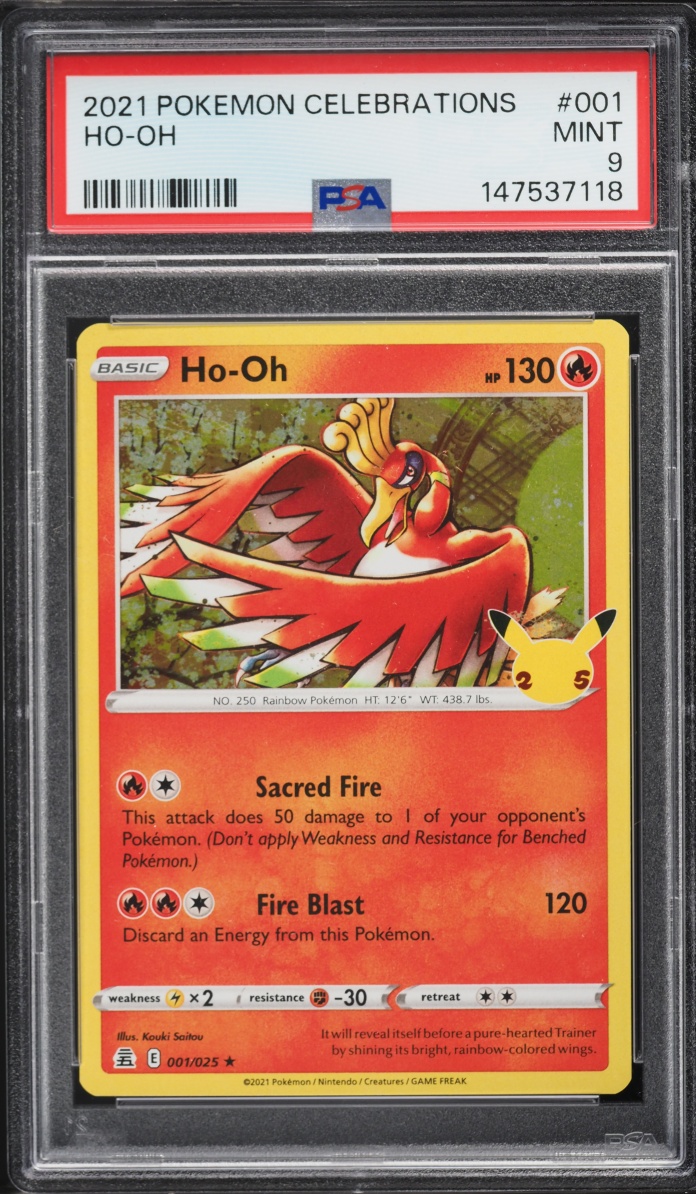 2021 Pokemon Sword & Shield Celebrations Ho-Oh #1 PSA 9 MINT