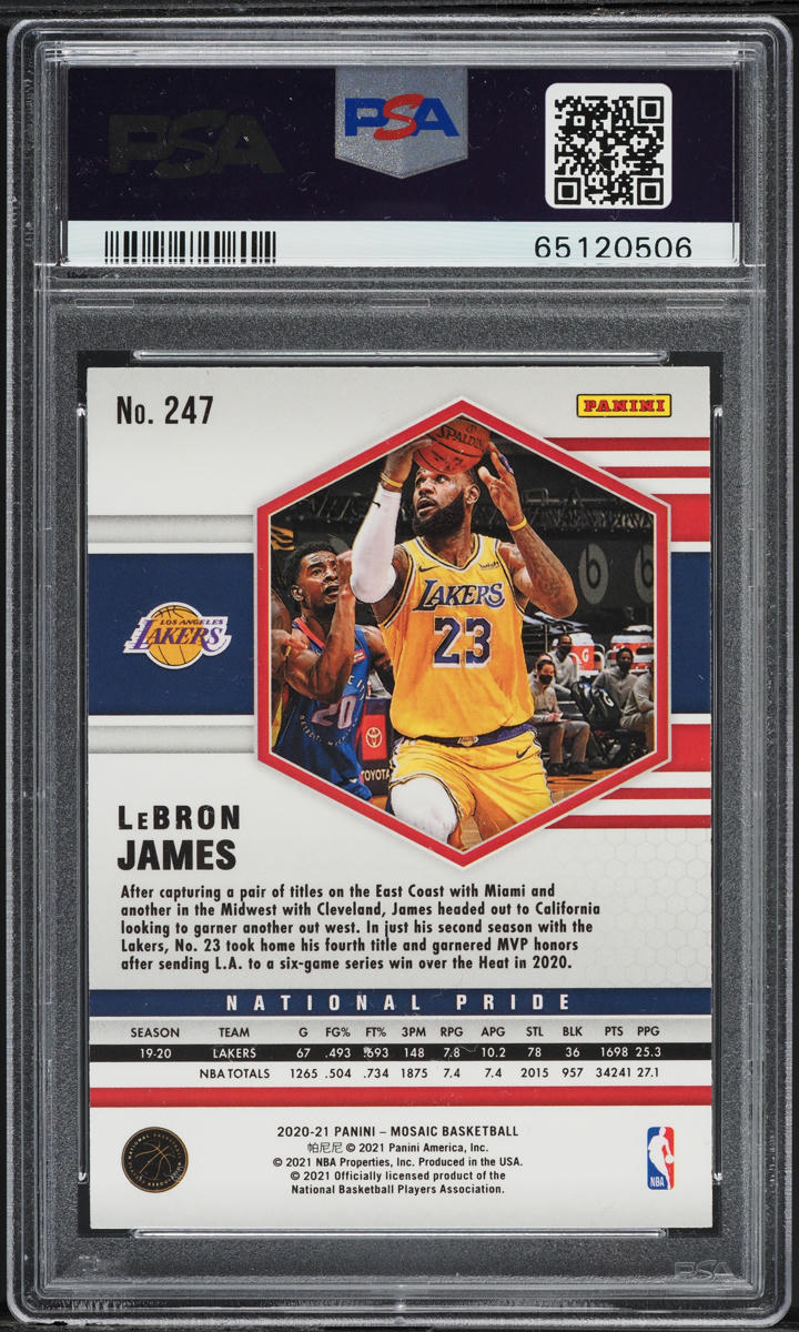 2020 Panini Mosaic LeBron James #247 PSA 10 GEM MINT