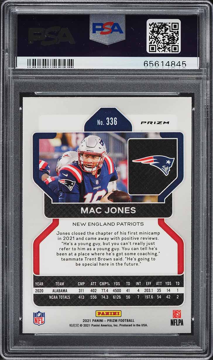 2021 Panini Prizm Disco Mac Jones ROOKIE #336 PSA 9 MINT