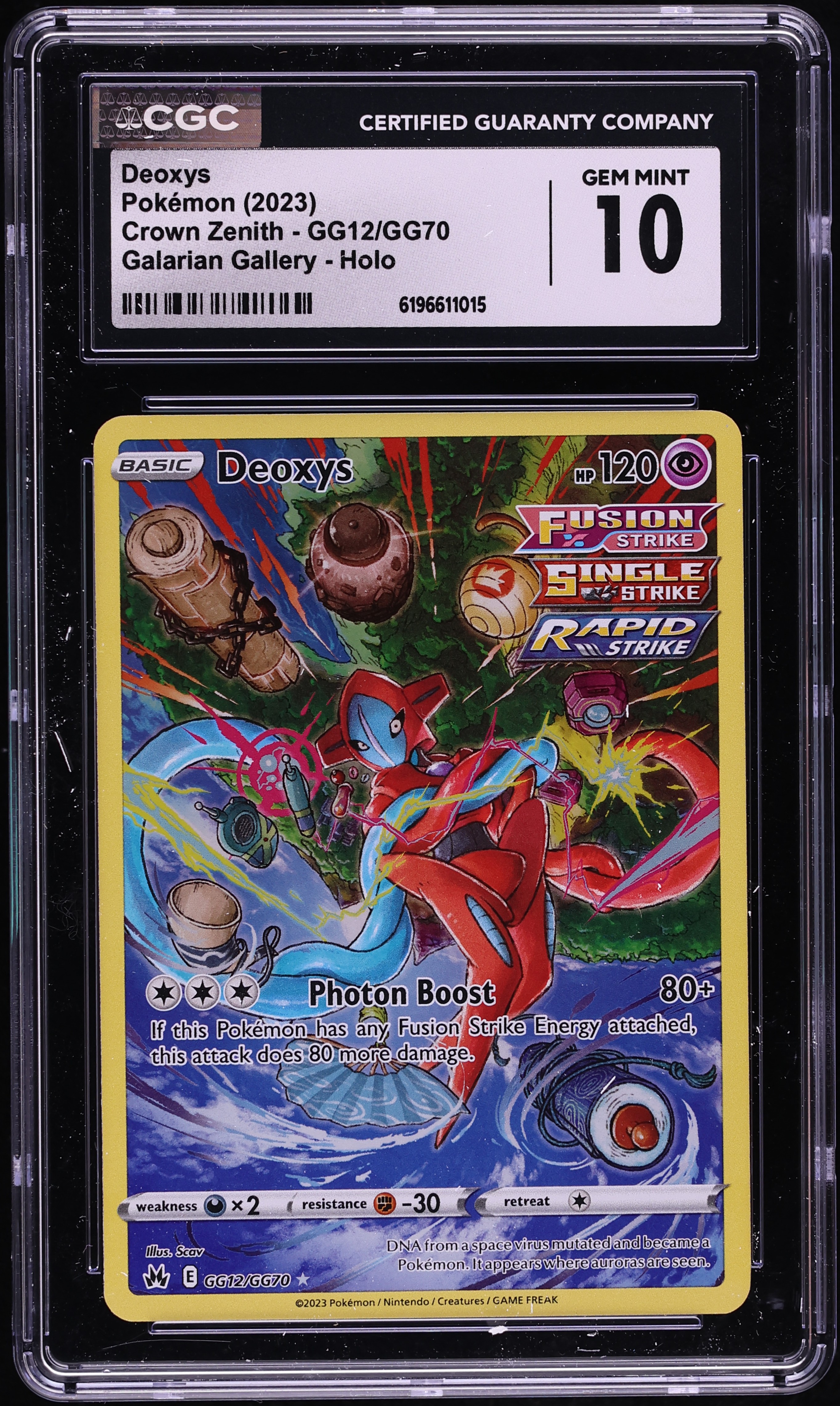 2019 Pokemon Sword & Shield Crown Zenith Galarian Gallery Alt Art Deoxys #GG12 CGC 10 GEM MINT
