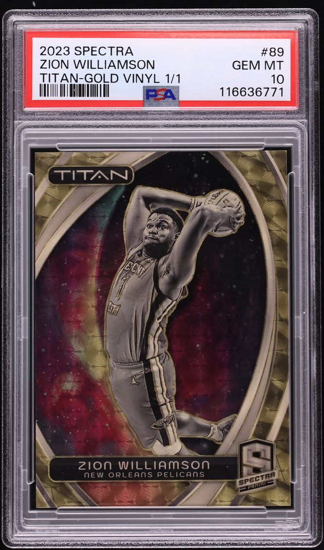 2023 Panini Spectra Titan Gold Vinyl Zion Williamson 1/1 #89 PSA 10 GEM MINT - Photo 1