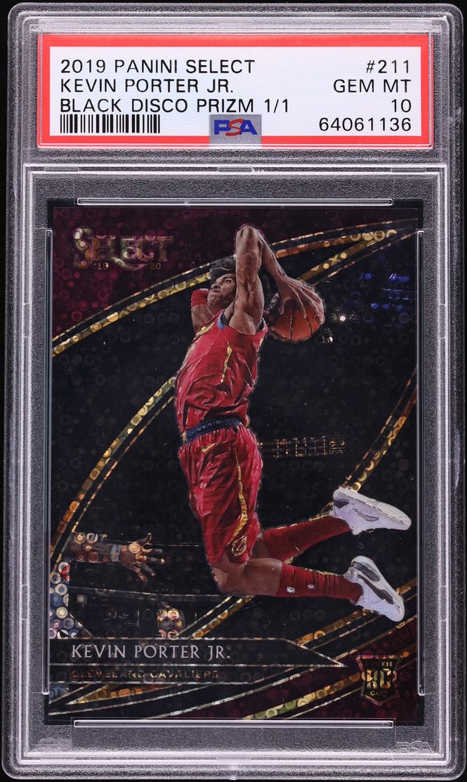 2019 Select Courtside Black Disco Prizm Kevin Porter Jr. 1/1 #211 PSA 10 GEM MINT