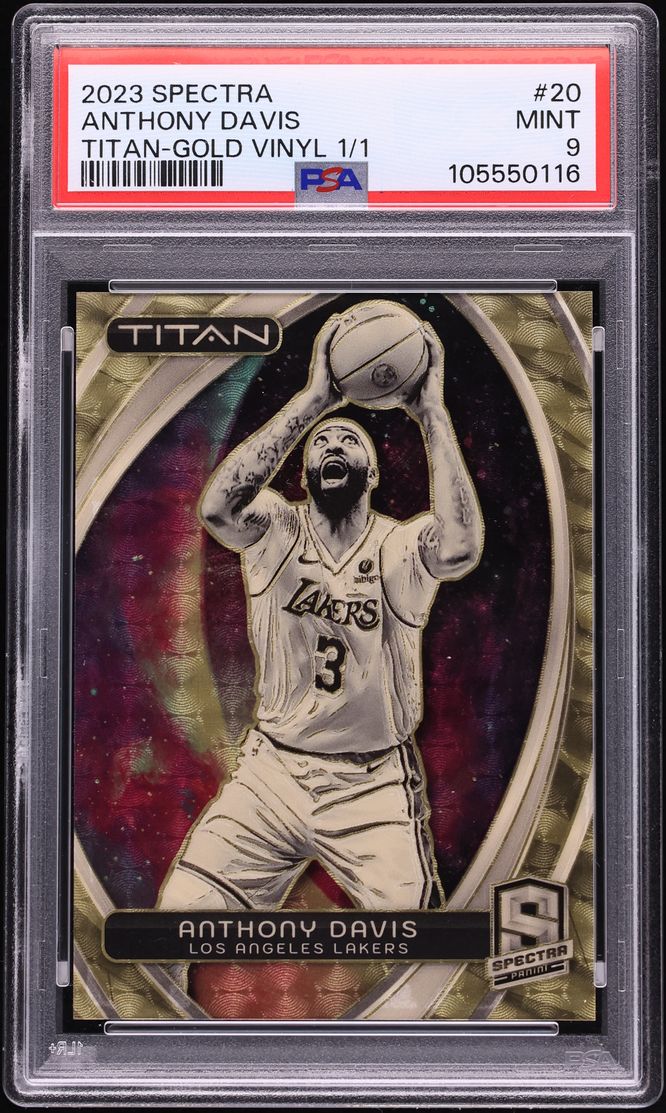 2023 Panini Spectra Titan Gold Vinyl Anthony Davis 1/1 #20 PSA 9 MINT