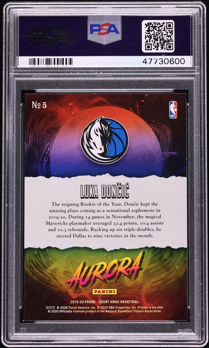 2019 Panini Court Kings Aurora Luka Doncic #5 PSA 10 GEM MINT - Photo 2