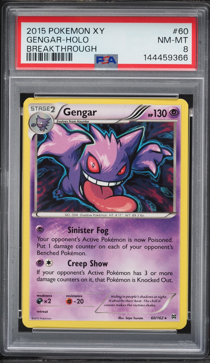 2015 Pokemon XY Breakthrough Holo Gengar #60 PSA 8 NM-MT