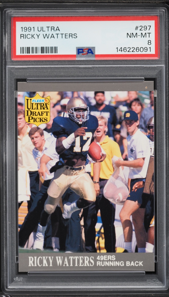 1991 Ultra Football Ricky Watters ROOKIE #297 PSA 8 NM-MT