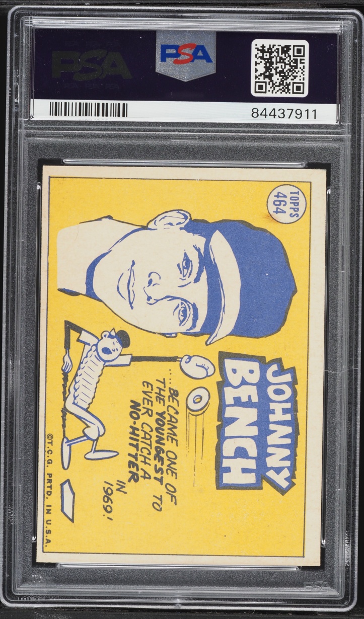 1970 Topps Johnny Bench #464 PSA 7 NRMT