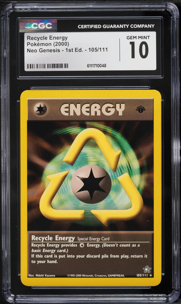 2000 Pokemon Neo Genesis 1st Edition Recycle Energy #105 CGC 10 GEM MINT