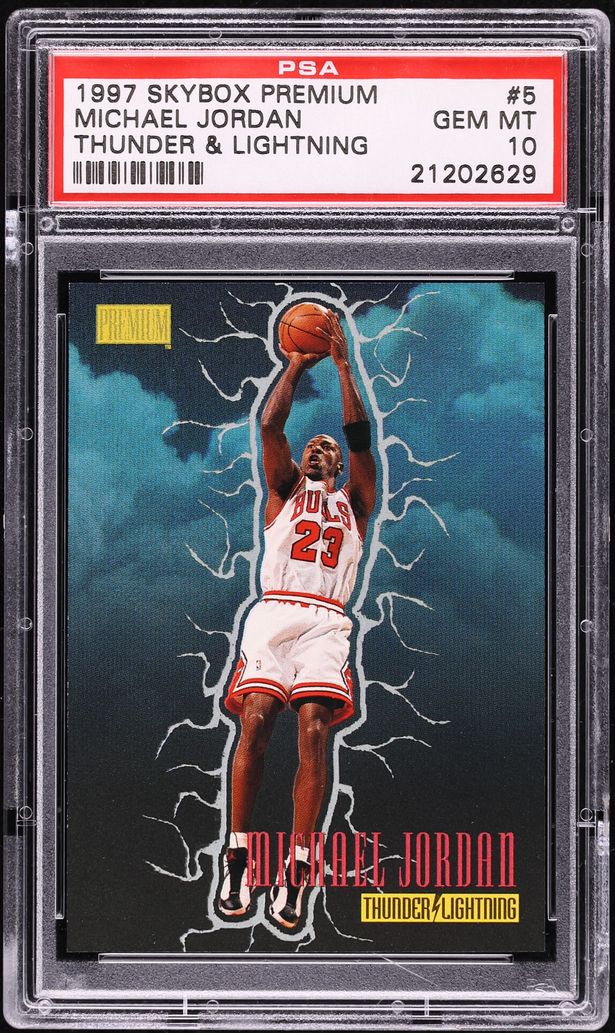1997 Skybox Premium Thunder & Lightning Michael Jordan #5 PSA 10