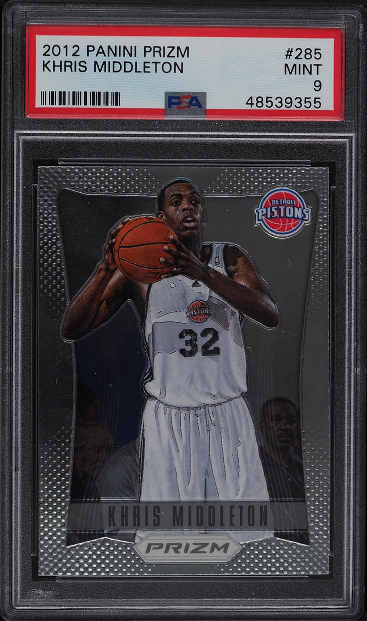 2012 Panini Prizm Khris Middleton ROOKIE RC #285 PSA 9 MINT on