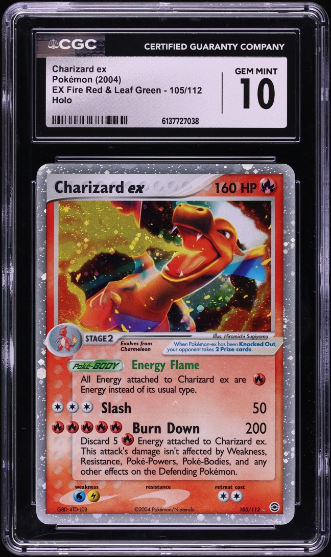 2004 Pokemon EX Fire Red & Leaf Green Holo Charizard ex #105 CGC 10 GEM MINT
