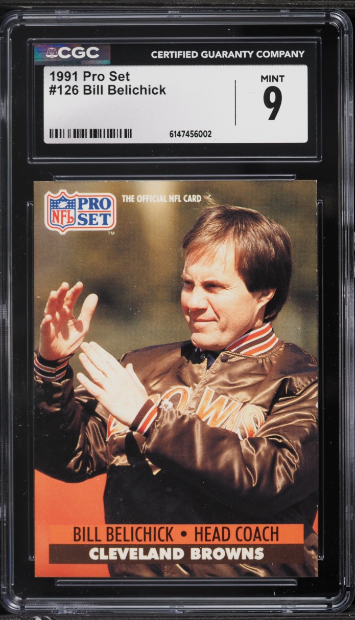 1991 Pro Set Football Bill Belichick ROOKIE #126 CGC 9 MINT
