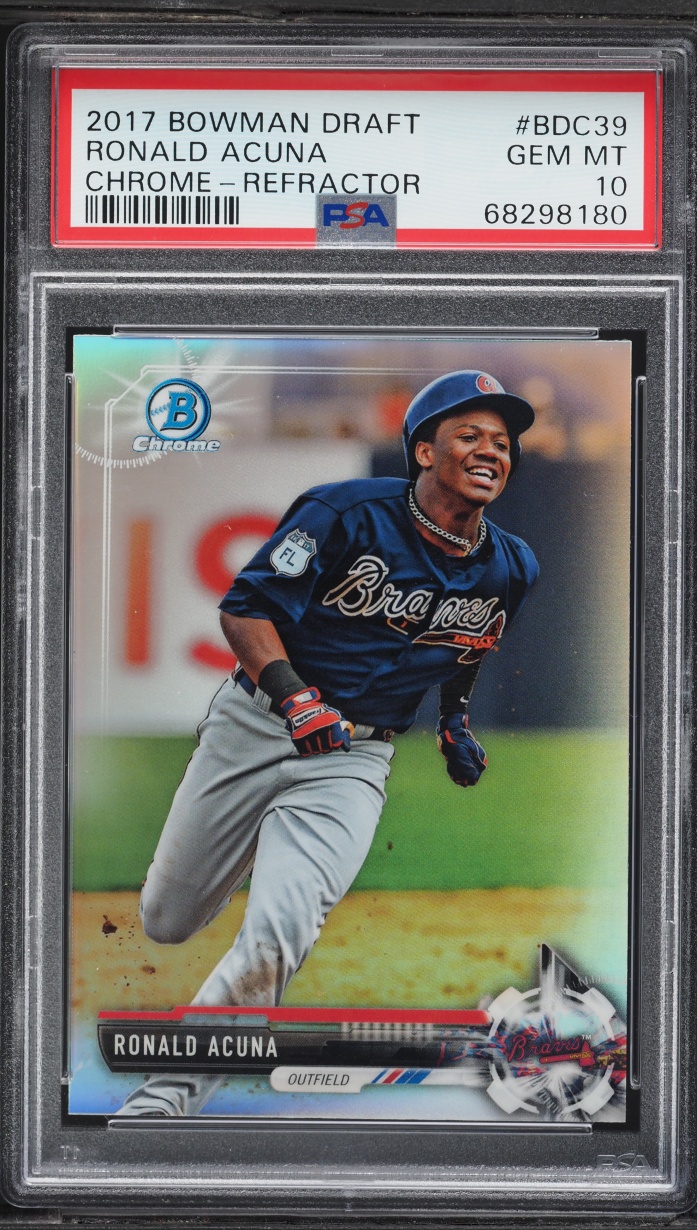 2017 Bowman Chrome Draft Refractor Ronald Acuna PROSPECT #BDC-39 PSA 10 GEM MINT