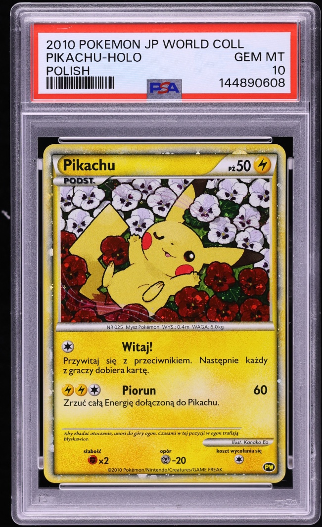 2010 Pokemon Polish World Collection Holo Pikachu PSA 10 GEM MINT