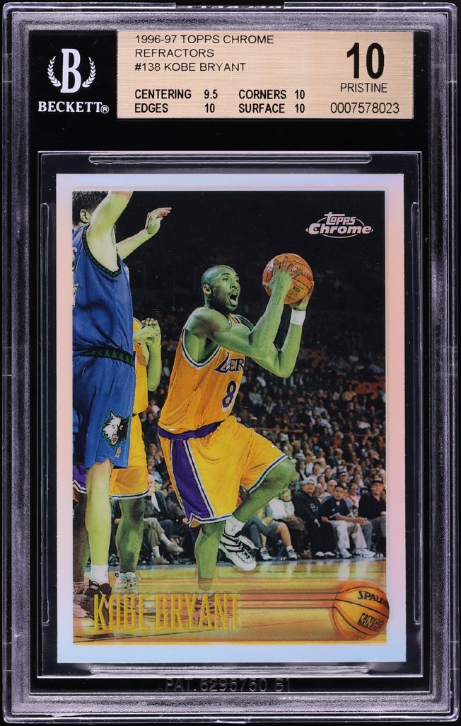 1996 Topps Chrome Refractor Kobe Bryant ROOKIE #138 BGS 10 PRISTINE