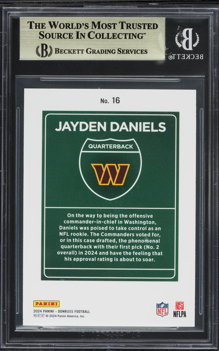 2024 Donruss Downtown! Jayden Daniels ROOKIE #16 BGS 9.5 GEM MINT