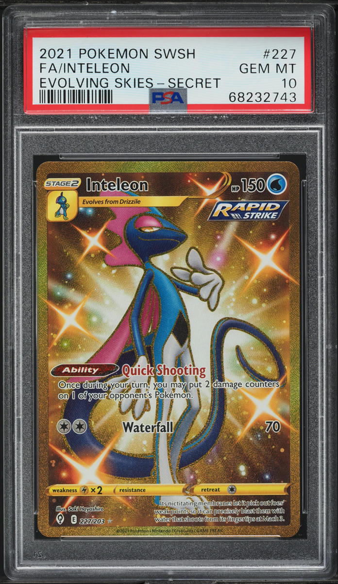 2021 Pokemon Sword & Shield Evolving Skies Secret Rare Inteleon #227 PSA 10 GEM