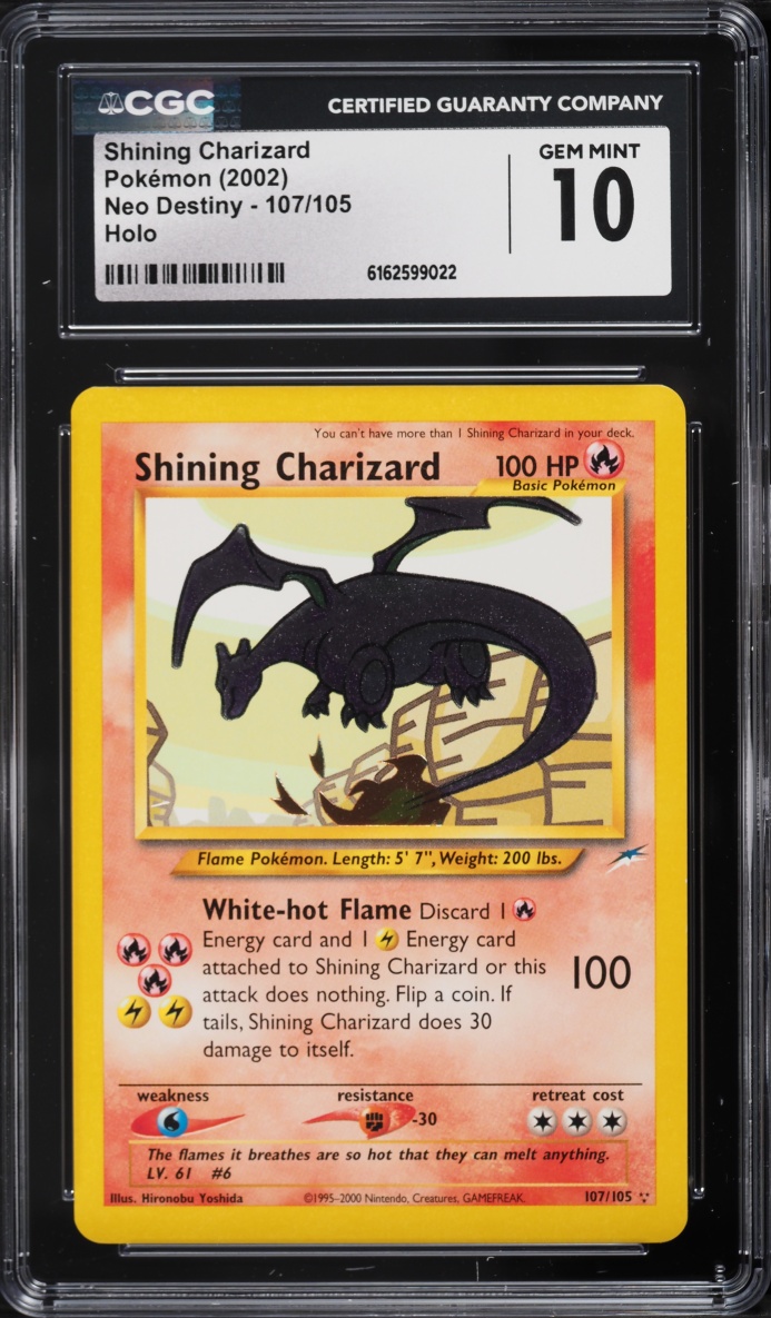 2002 Pokemon Neo Destiny Holo Shining Charizard #107 CGC 10 GEM MINT
