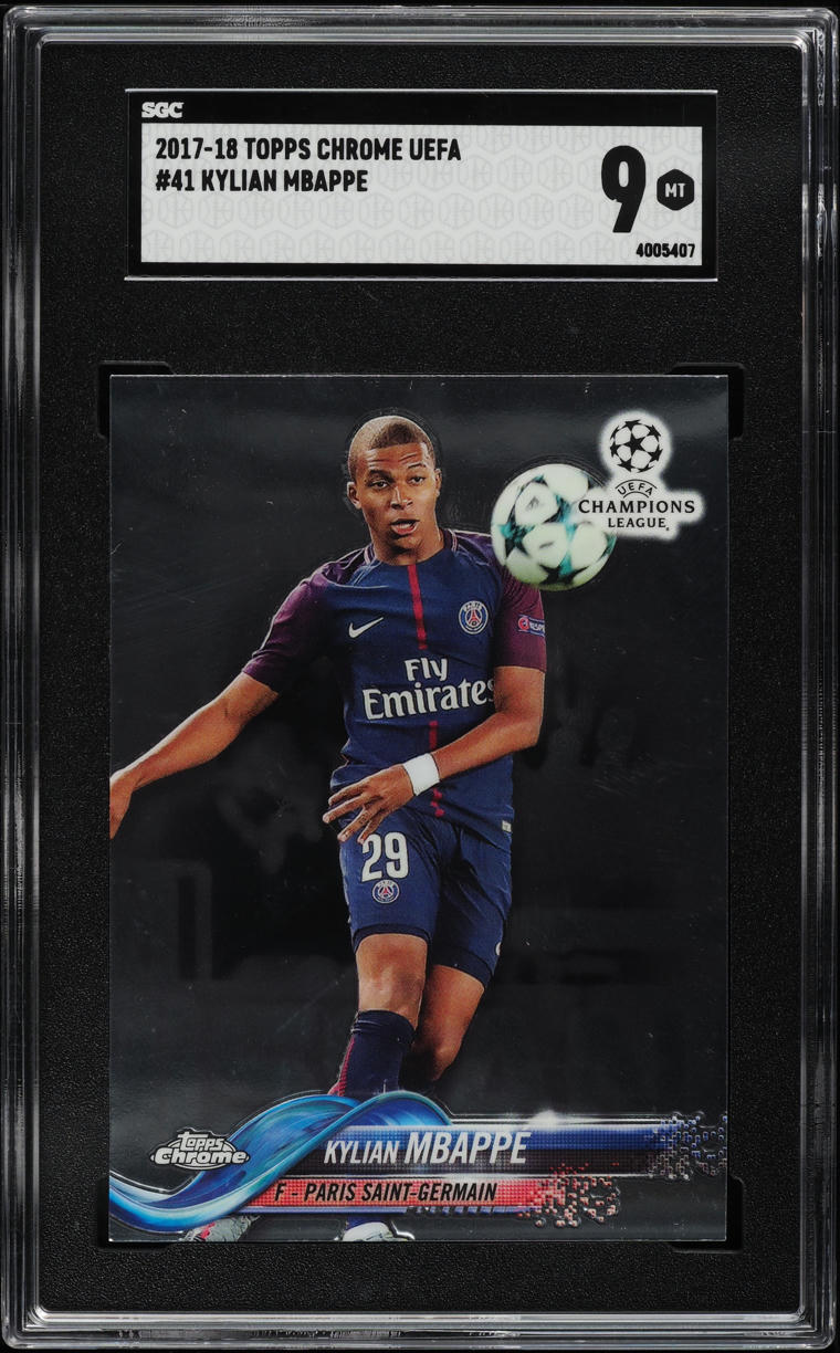 2017 Topps Chrome UEFA Kylian Mbappe ROOKIE #41 SGC 9 MINT