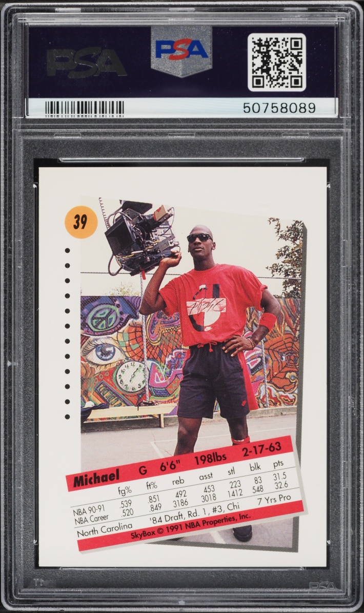 1991 Skybox Basketball Michael Jordan #39 PSA 9 MINT