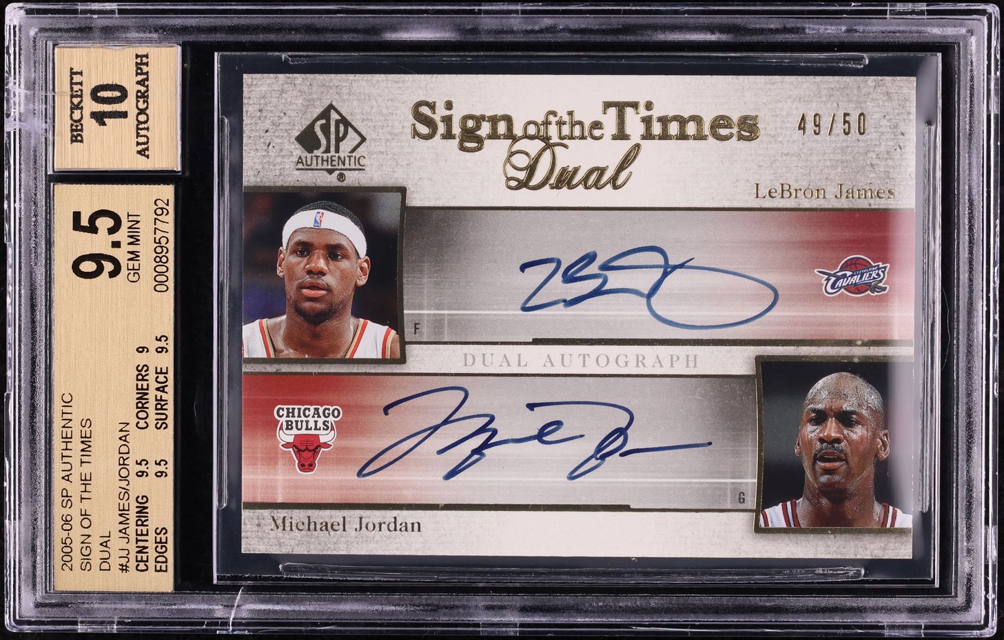 2005 SP Authentic Sign Of The Times LeBron James Michael Jordan