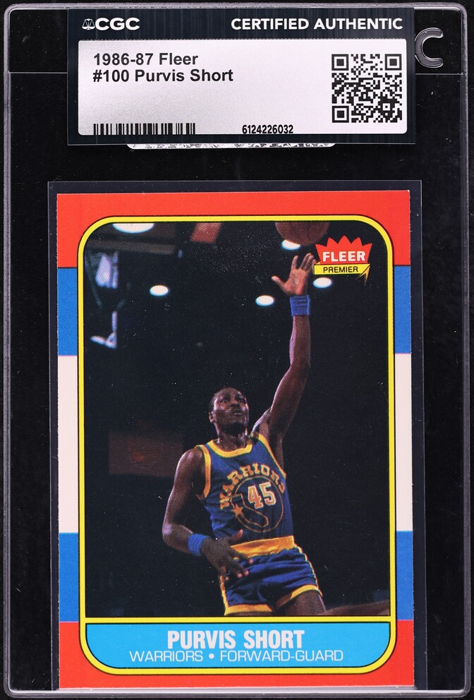 1986 Fleer Basketball Purvis Short #100 CGC AUTH