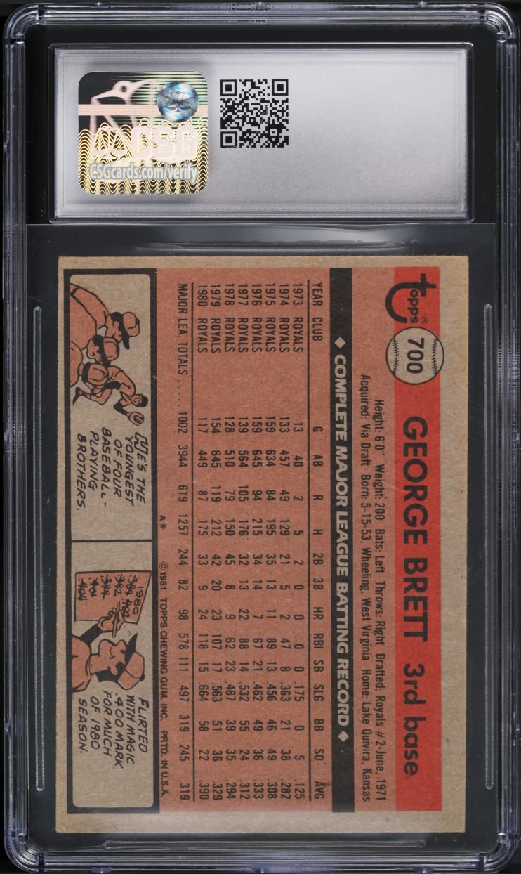 1981 Topps George Brett ALL-STAR #700 CSG 5.5 EX+