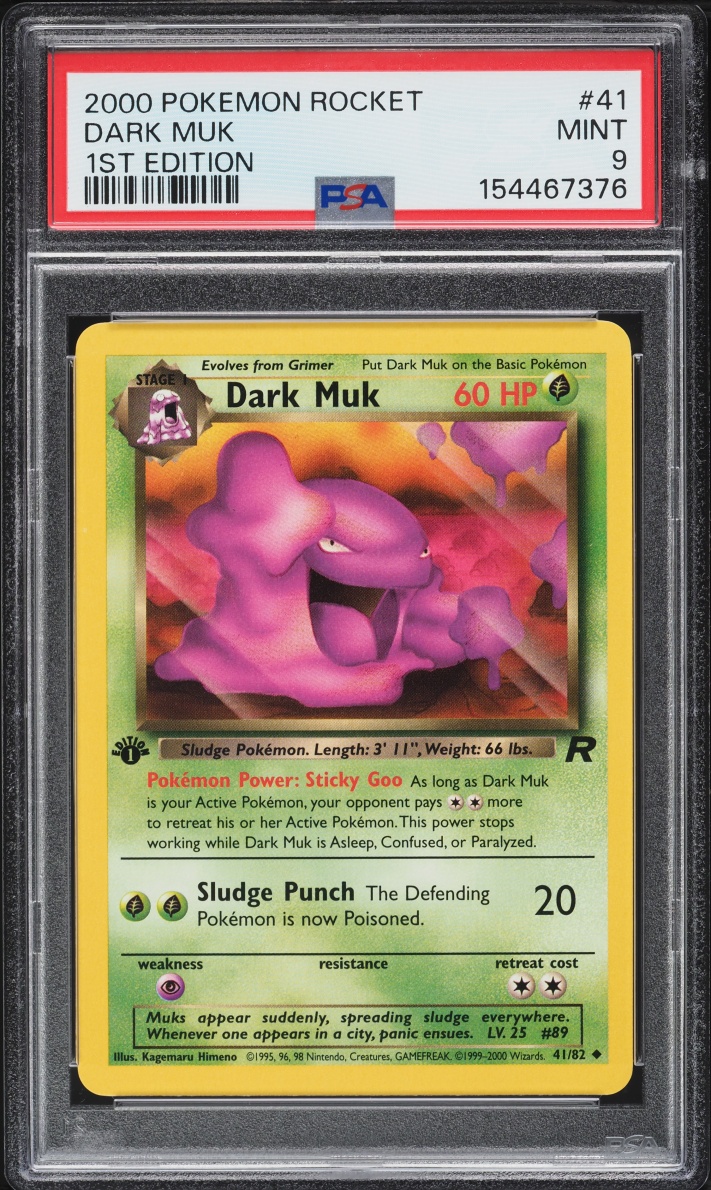 2000 Pokemon Team Rocket 1st Edition Dark Muk #41 PSA 9 MINT