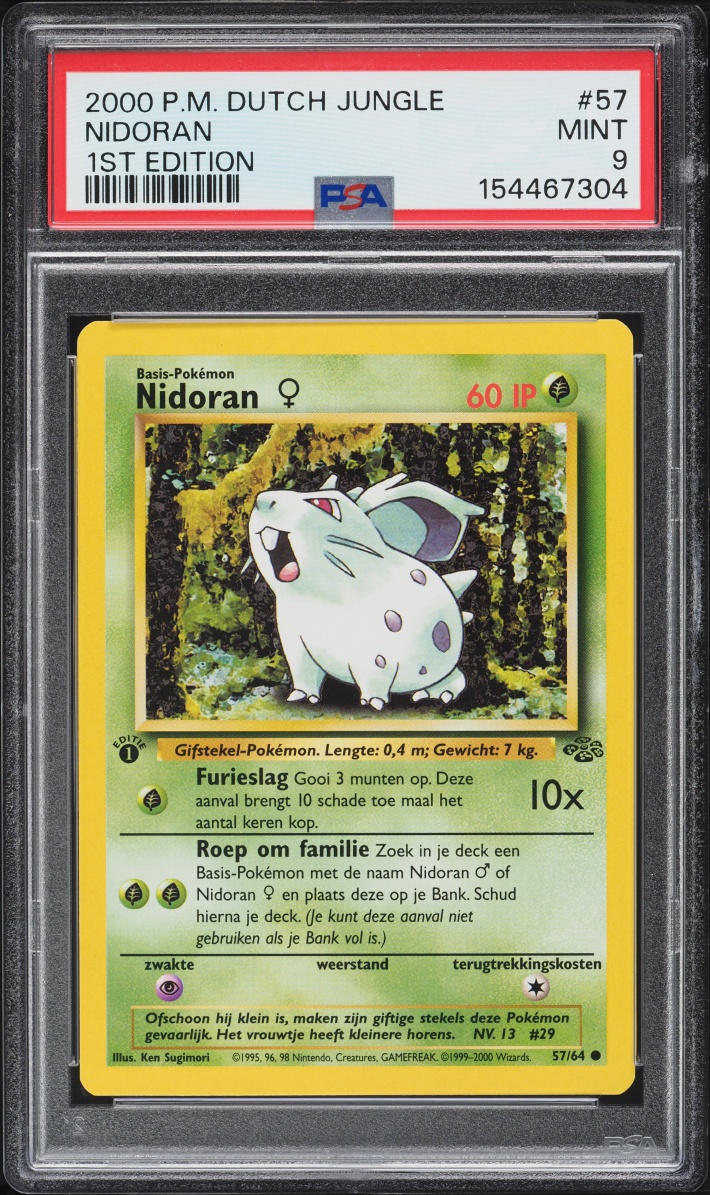 2000 Pokemon Dutch Jungle 1st Edition Nidoran #57 PSA 9 MINT