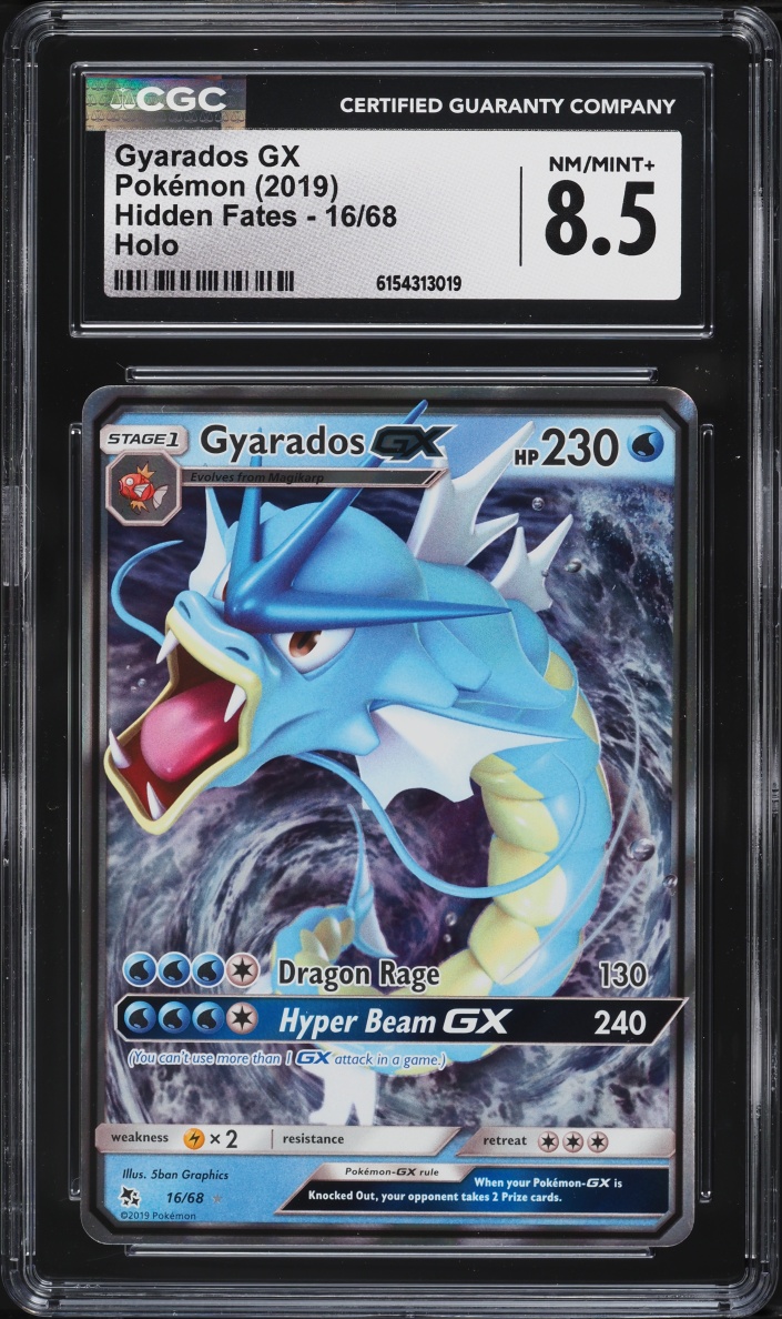 2019 Pokemon Sun & Moon Hidden Fates Alt Art Gyarados GX #16 CGC 8.5 NM-MT+