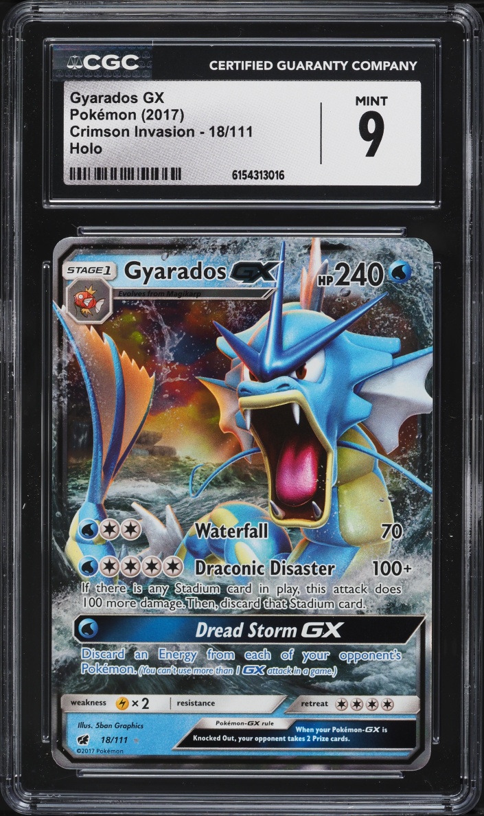 2017 Pokemon Sun & Moon Crimson Invasion Holo Gyarados GX #18 CGC 9 MINT