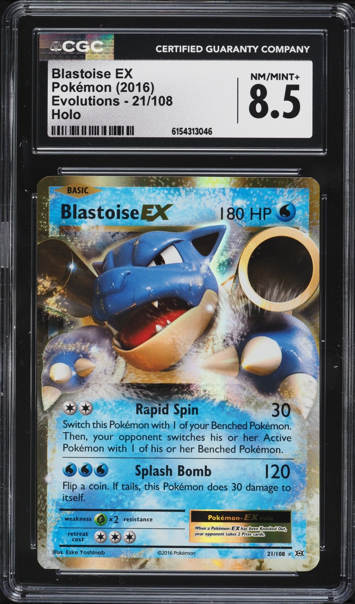 2016 Pokemon XY Evolutions Holo Blastoise EX #21 CGC 8.5 NM-MT+