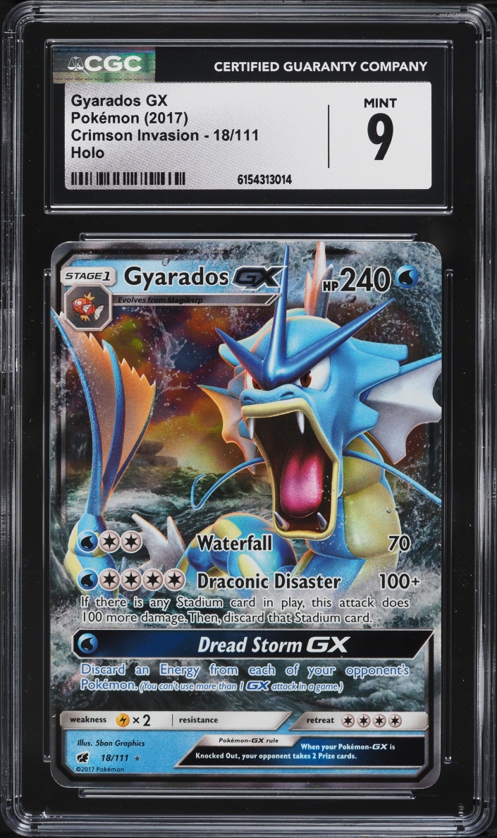 2017 Pokemon Sun & Moon Crimson Invasion Holo Gyarados GX #18 CGC 9 MINT