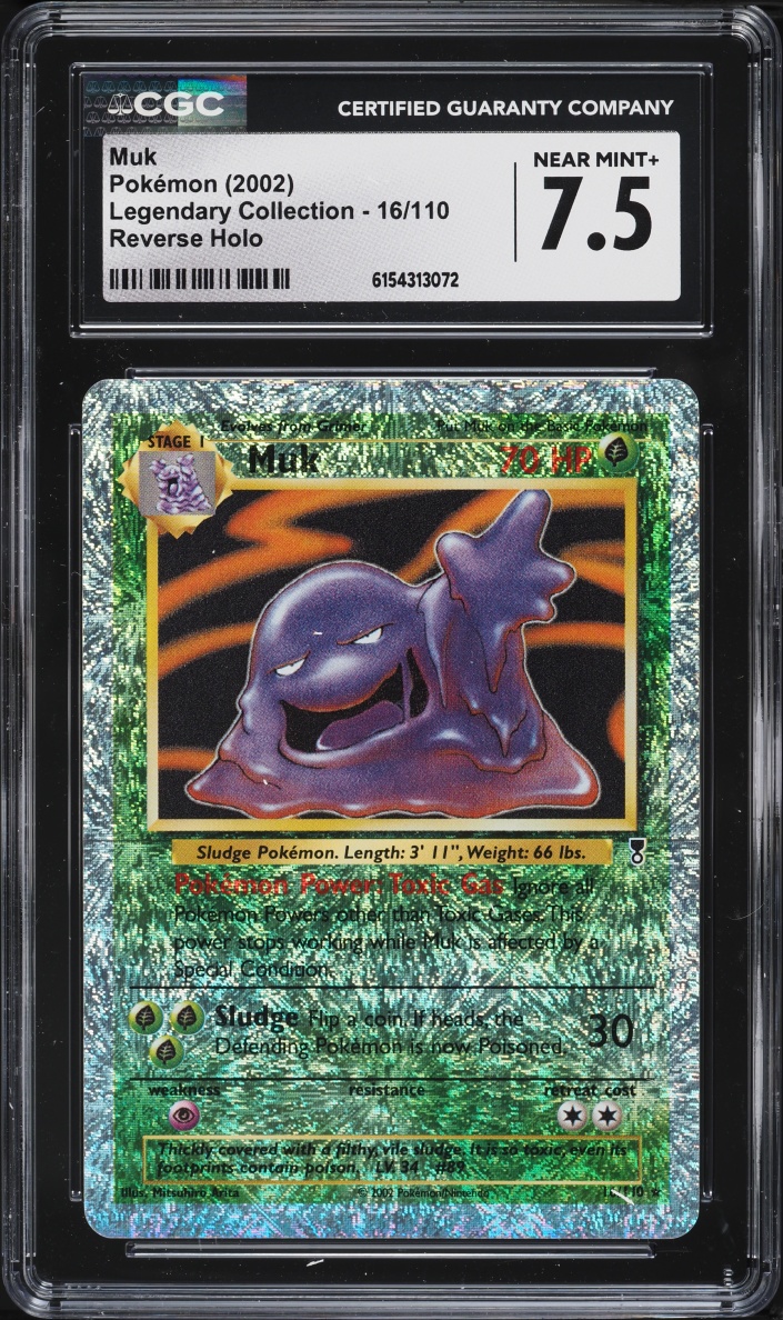 2002 Pokemon Legendary Collection Reverse Holo Muk #16 CGC 7.5 NRMT+