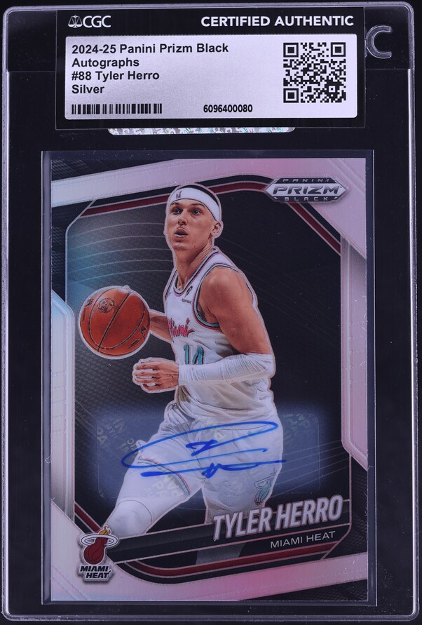 2024 Panini Prizm Black Silver Tyler Herro AUTO #88 CGC AUTH on