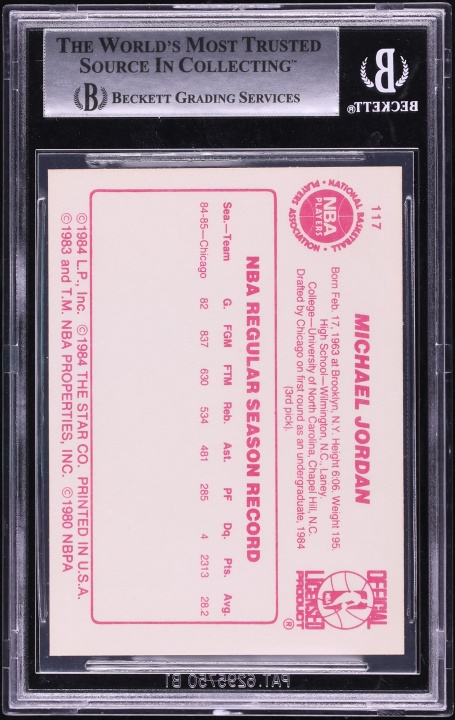 1985 Star Basketball Michael Jordan ROOKIE #117 BGS 9 MINT