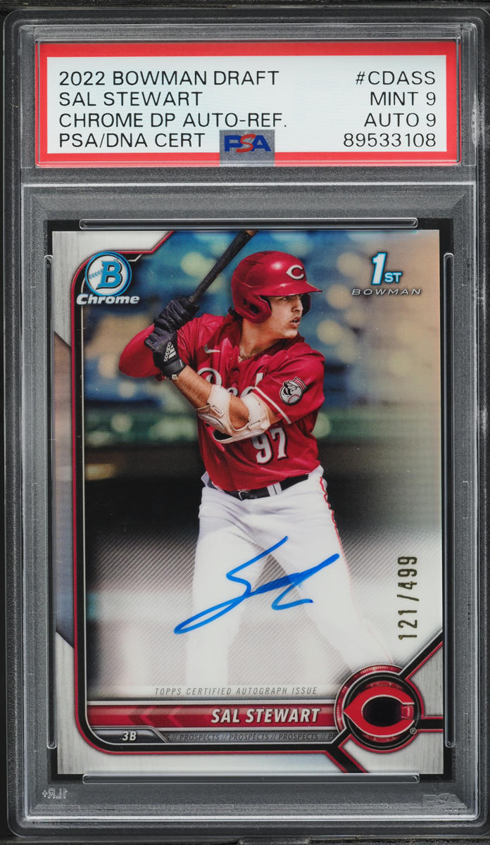 2022 Bowman Chrome Draft Refractor Sal Stewart PROSPECT AUTO DNA 9 /499 ...