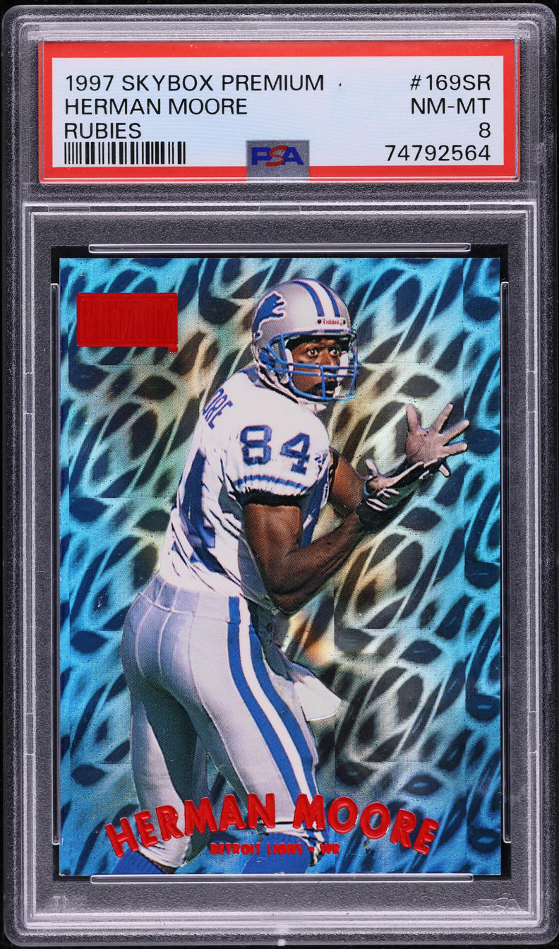 1997 Skybox Premium Rubies Herman Moore /50 #169SR PSA 8 NM-MT