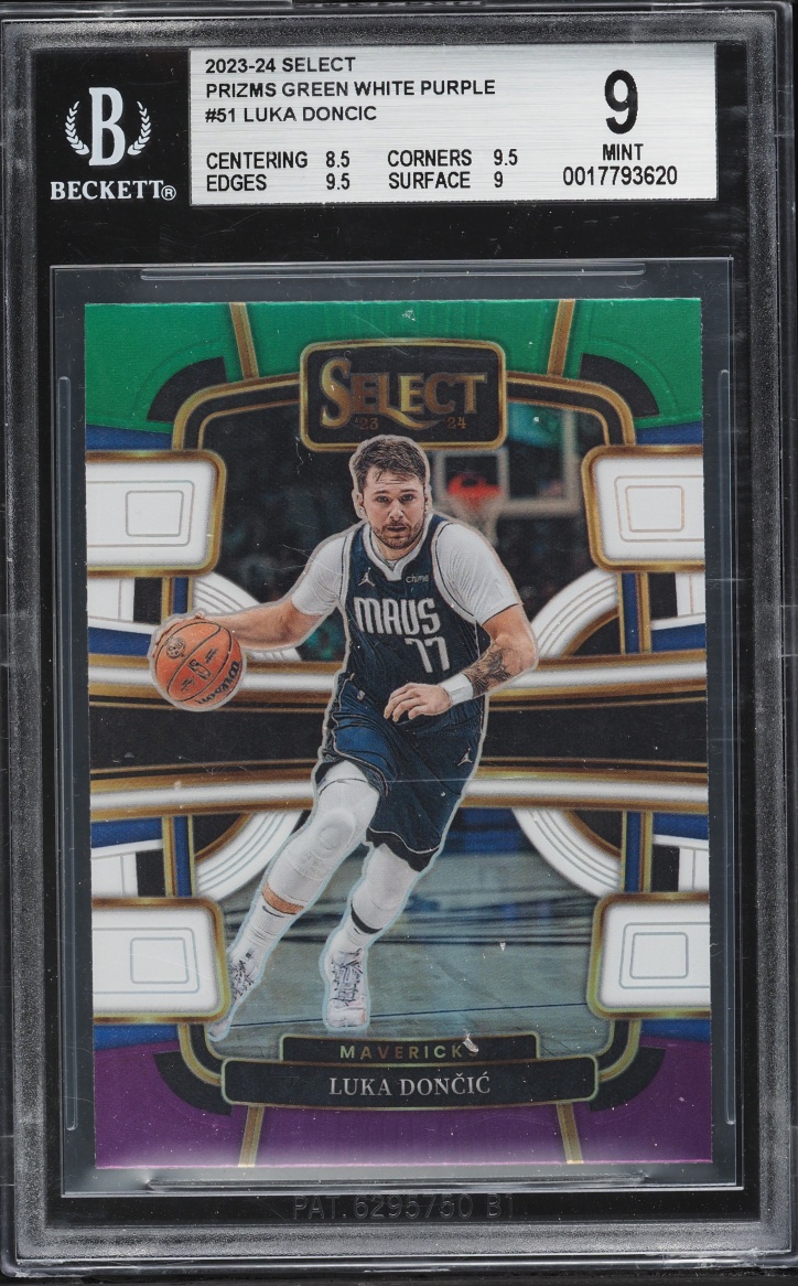 2023 Select Concourse Prizm Green White Purple Luka Doncic #51 BGS 9 MINT