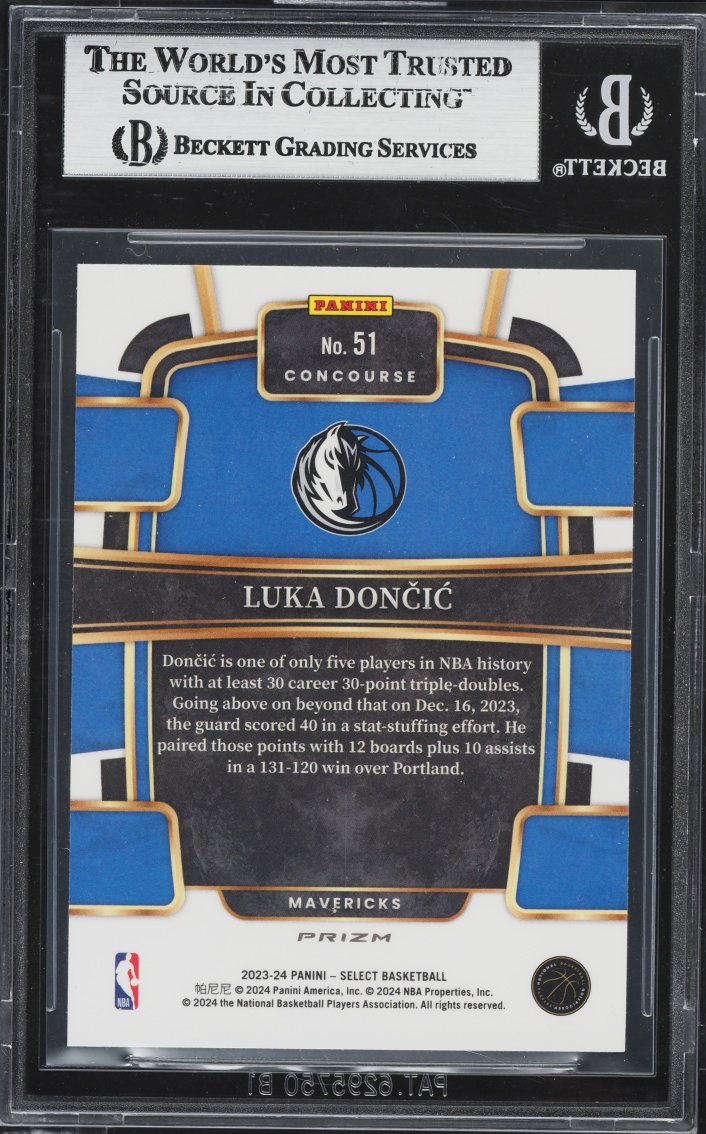2023 Select Concourse Prizm Green White Purple Luka Doncic #51 BGS 9 MINT