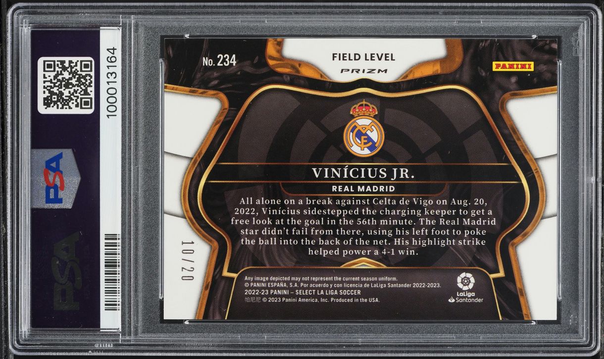 2022 Select La Liga Field Level White Vinicius Jr. /20 #234 PSA 9 MINT