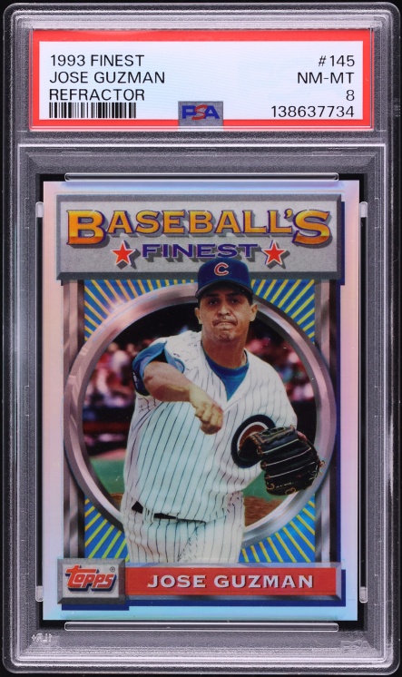 1993 Finest Refractor Jose Guzman #145 PSA 8 NM-MT - Photo 1