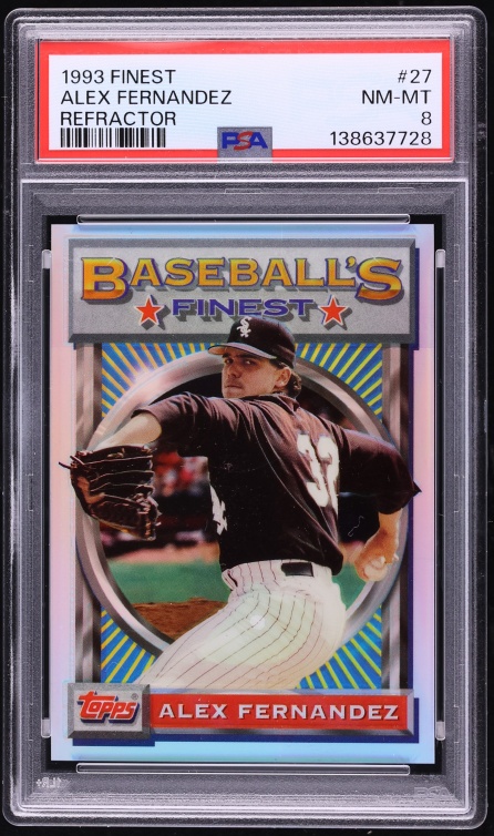 1993 Finest Refractor Alex Fernandez #27 PSA 8 NM-MT - Photo 1